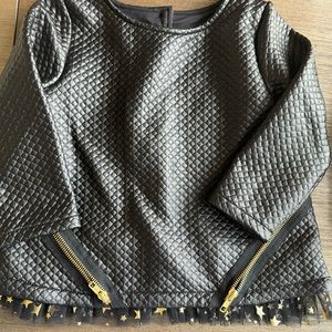 Pippa and Julia faux leather top with star tulle. 6T good condition.
